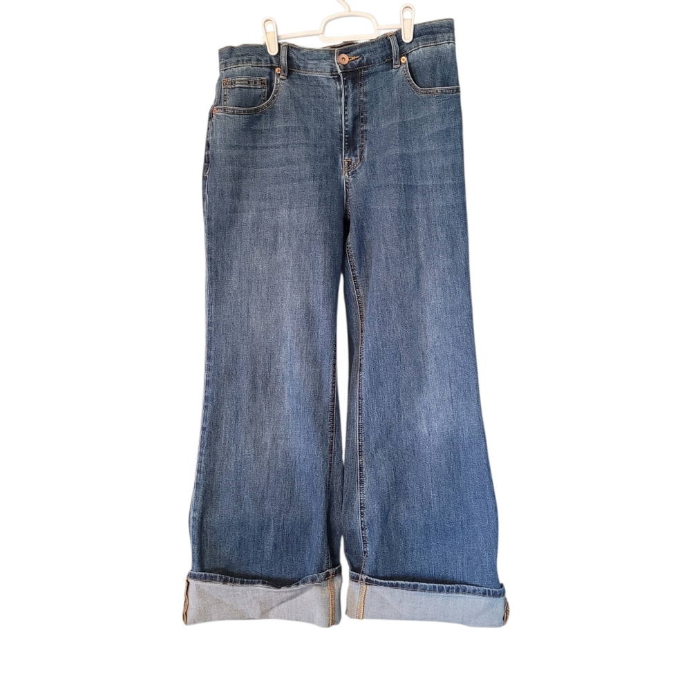 Tribal wide leg high rise blue jeans - 12. M 82 - Picture 4 of 8